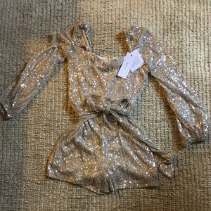 Silver Sequins Romper